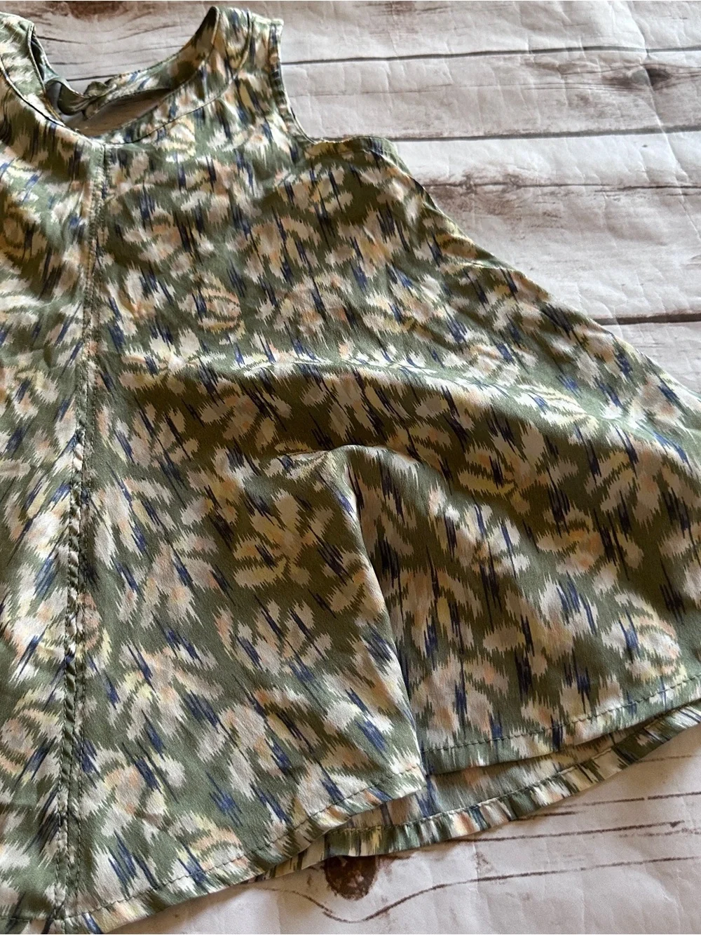 Old Navy green print kids vguc dress size 12-18 months